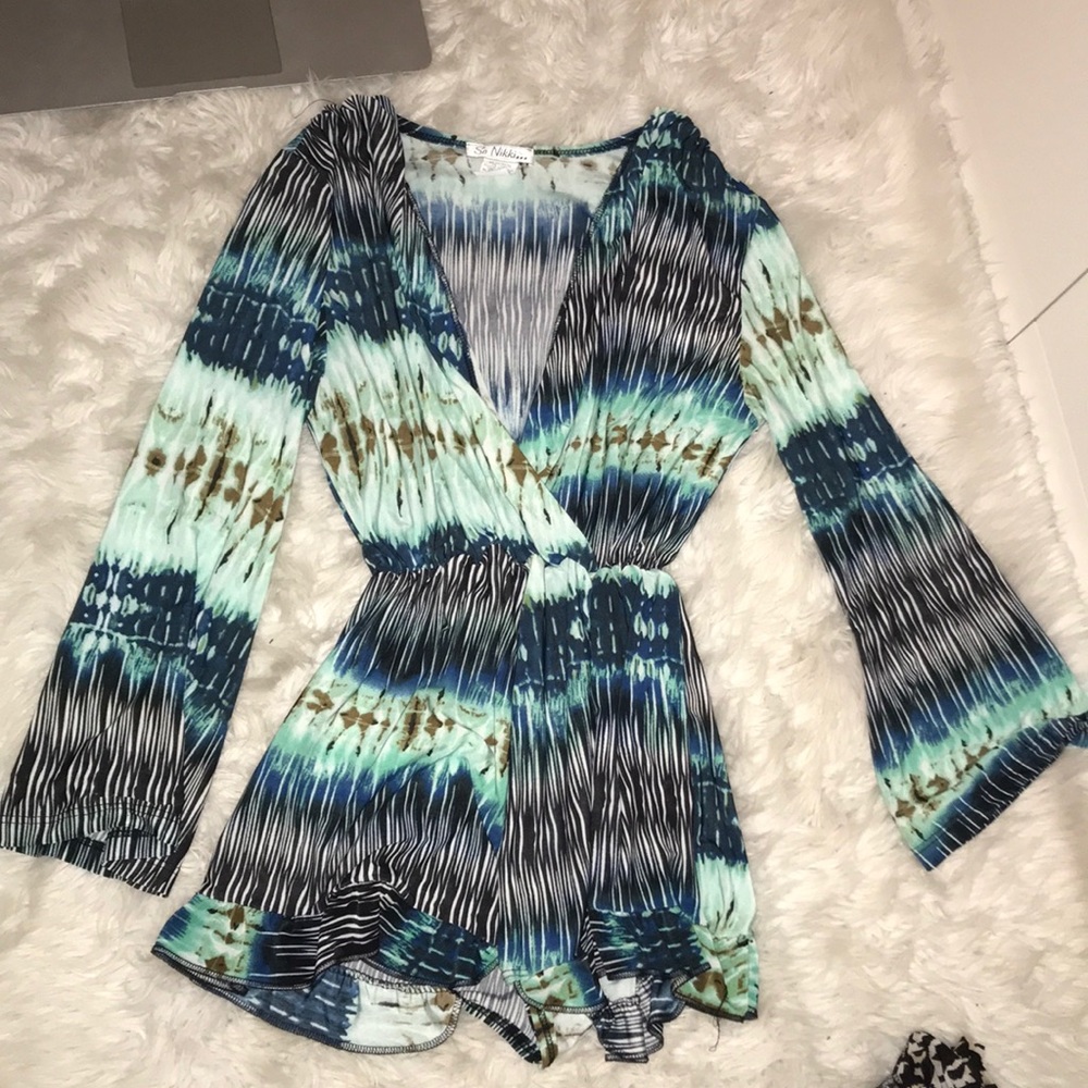 So Nikki Blue Romper